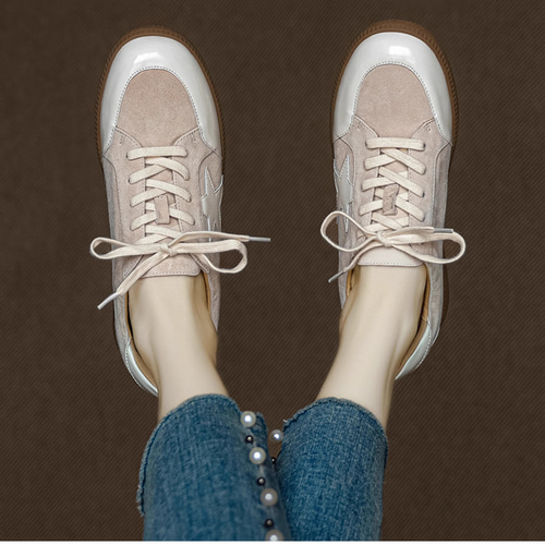 本革 レースアップ スニーカー レディース スエード 編み上げ
