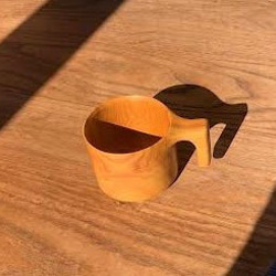 【☆人気です】たっぷり入る 木製マグカップ　wooden mag　銀杏　0049 1枚目の画像