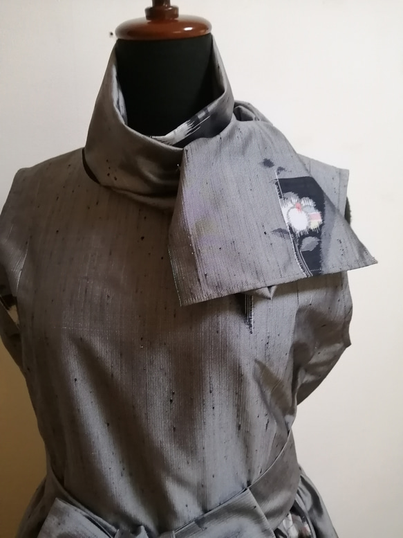 SOLD　着物リメイク　ワンピース　紬 