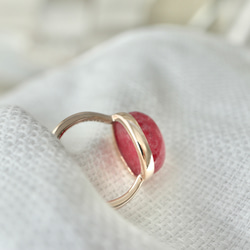 K10[薔薇のつぼみのimperial rhodonite]ring 5枚目の画像