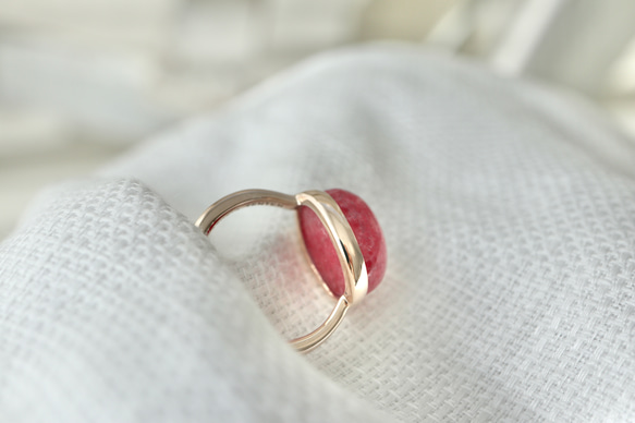 K10[薔薇のつぼみのimperial rhodonite]ring 5枚目の画像