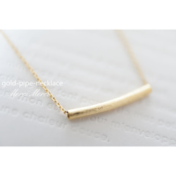gold-pipe-necklace...パイプネックレス 2枚目の画像