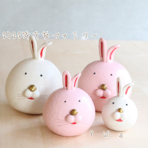 月のうさぎ様お取り置き ☆お月見団子うさぎちゃん(受注生産) 樹脂粘土 置物 十五夜
