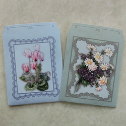 アンティークな花々のギフト袋（封筒）６種セット　（ポチ袋サイズ） 3枚目の画像