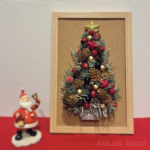 クリスマスツリー（ゴールド&レッド系）No.1 アートフラワー ATELIER