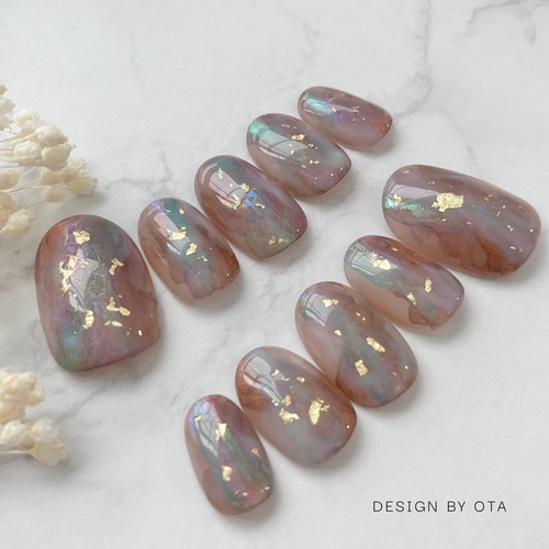 No.260涼しげアクアブルーのうるうるニュアンス/ネイルチップ