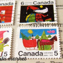 外国切手（カナダ）'70クリスマス児童画 9枚　po-183 2枚目の画像