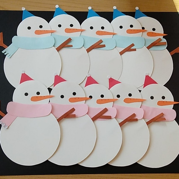 クリスマス 壁面飾り 雪だるま メッセージカード 型紙 crow shop