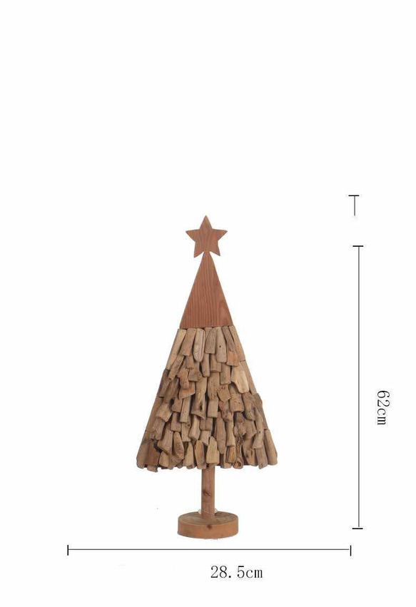 在庫処分セール 【限定】 流木風 コンビネーション ツリー卓上 クリスマスツリー ウッド ナチュラル 　Lサイズ 4枚目の画像