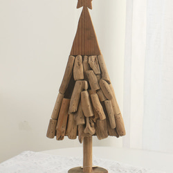 在庫処分セール 【限定】 流木風 コンビネーション ツリー卓上 クリスマスツリー ウッド ナチュラル 　Lサイズ 1枚目の画像