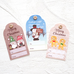 可愛いメッセージタグをプレゼントに添えて♡（クリスマスシリーズ）メッセージカード ギフト お返し 座席カード 2枚目の画像