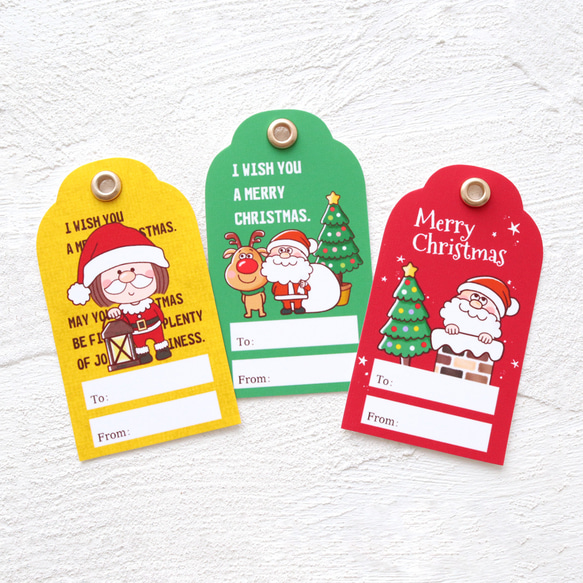 可愛いメッセージタグをプレゼントに添えて♡（クリスマスシリーズ）メッセージカード ギフト お返し 座席カード 3枚目の画像