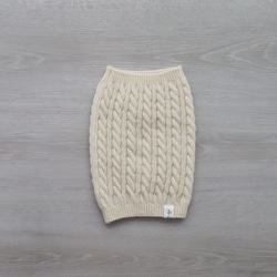 【犬服】追加生産　エアリースパン(メリノウール100％）ケーブル柄ニットスヌード 5枚目の画像