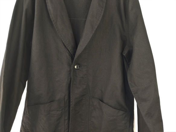 <OSOCU>アップサイクル　パッチワークデザインジャケット　広島デニム×名古屋黒紋付染 3枚目の画像