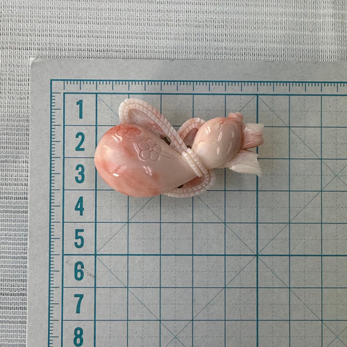 珊瑚彫刻の逸品帯留『縁起物 ひょうたん』R41125Y3 帶留 宝石珊瑚製造