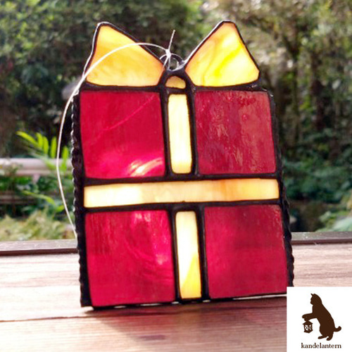 オーナメント（クリスマス_プレゼントボックス）ステンドグラス サン