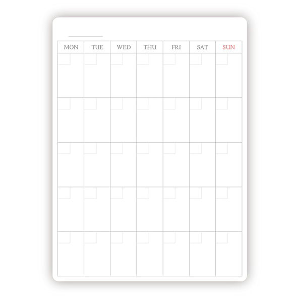 マンスリー カレンダー シール　12枚セット　A5 ノート用 日記 メモ バレットジャーナル スケジュール帳 2枚目の画像