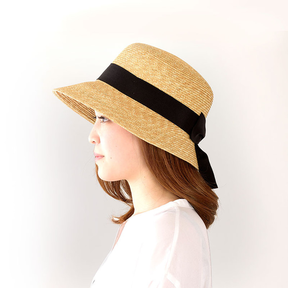 Anne(アンヌ) つば（短）麦わら 女優帽 帽子 ストローハット 56cm [UK-H008-NA-S] 5枚目の画像