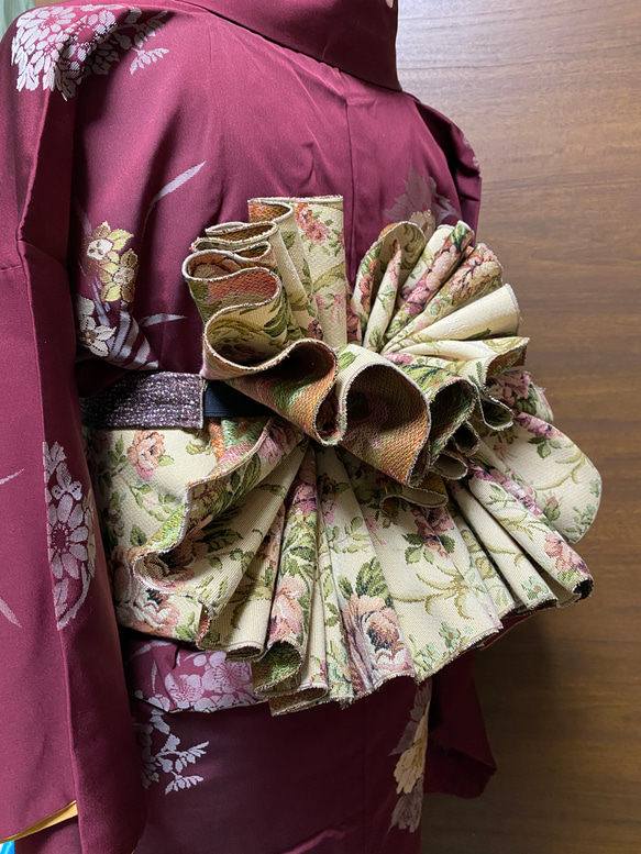 兵児帯 B薔薇柄 ゴブラン風 ジャガード織 和装小物（帯・半襟