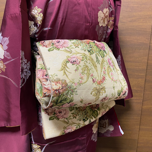 兵児帯 B薔薇柄 ゴブラン風 ジャガード織 和装小物（帯・半襟