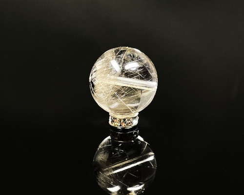 プラチナルチル　11.3ミリ 高品質+/クリアタイプ】プラチナルチルクォーツ 13mm～13.5mm玉