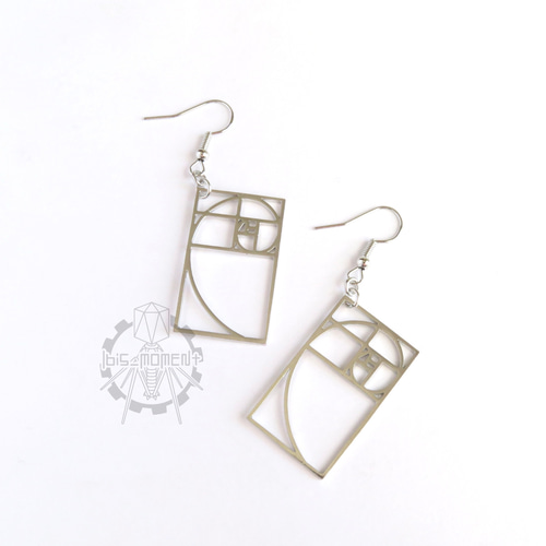 再販11】黄金比ピアス/イヤリング Silver ピアス（フック・チェーン