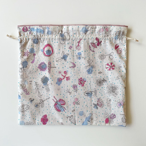 リバティ×ミナペルホネン コラボ生地【メモリーズオブレイン】巾着  