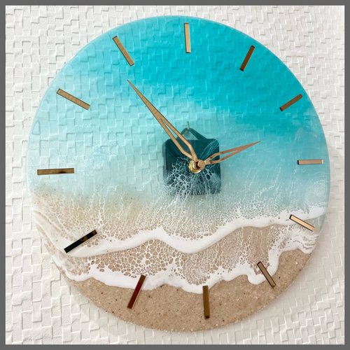 beach clock 掛け時計 壁掛け時計 クロック 海 ビーチ 雑貨 レジン