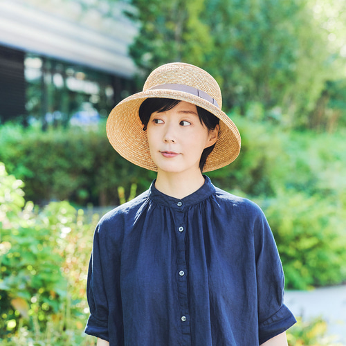 カサブランカ Casablanca 麦わら帽子 グレージュリボン 58㎝ [UK-H042