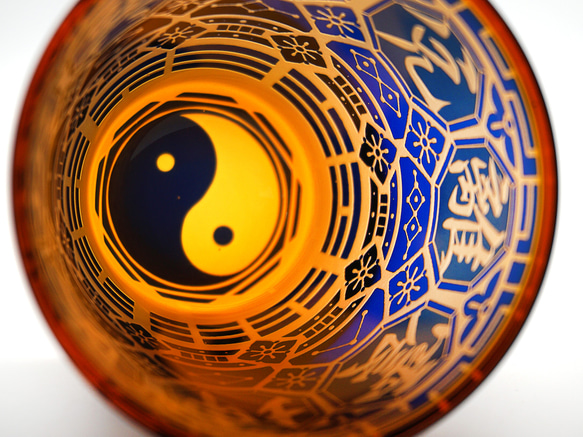 陰陽八卦太極杯【黄丹藍染】 グラス crafterior [ｸﾗﾌﾃﾘｱ] 通販