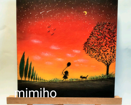 風景画　有明海の夕日　原画 879bd35b049c34172b7a12b8d2256b