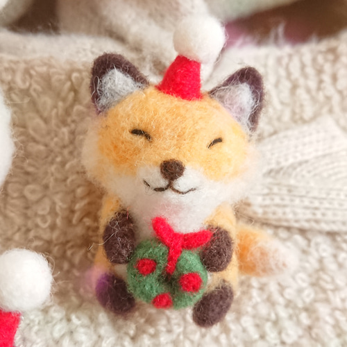クリスマス 動物 いろいろ 羊毛フェルト 人形 キーホルダー 羊毛