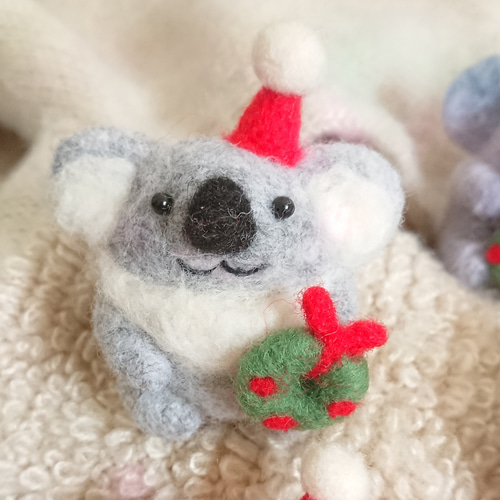 クリスマス 動物 いろいろ 羊毛フェルト 人形 キーホルダー 羊毛