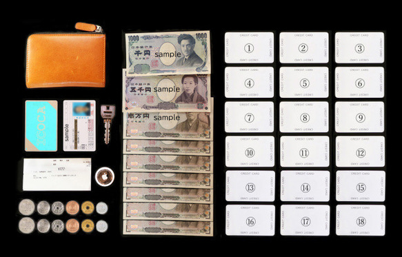 コンパクト財布　ミニサイフ イタリアンレザー　( レッド) 12枚目の画像