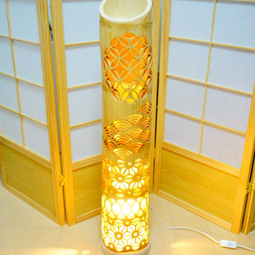 竹灯り・竹あかり・竹灯籠・竹灯篭・竹ランプ 繊細彫り～～ 癒しの灯り