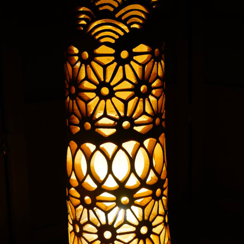 竹灯り・竹あかり・竹灯籠・竹灯篭・竹ランプ 繊細彫り～～ 癒しの灯り