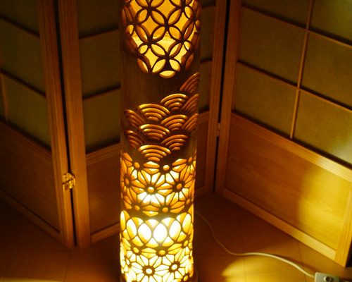 竹灯り・竹あかり・竹灯籠・竹灯篭    繊細彫り～～ 癒しの灯り★和光窓★～～ 竹灯り・竹あかり・竹灯籠・竹灯篭・竹ランプ 繊細彫り～～ 癒しの灯り