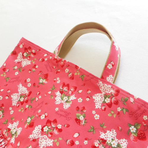 ストロベリーフラワー柄の入園入学3点セット（ストロベリー