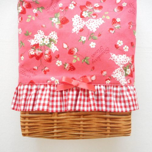 ストロベリーフラワー柄の入園入学3点セット（ストロベリー