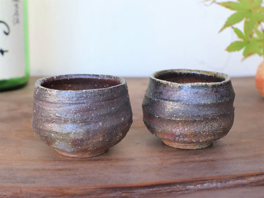 備前焼 ぐい呑み(2個セット)　gi-327