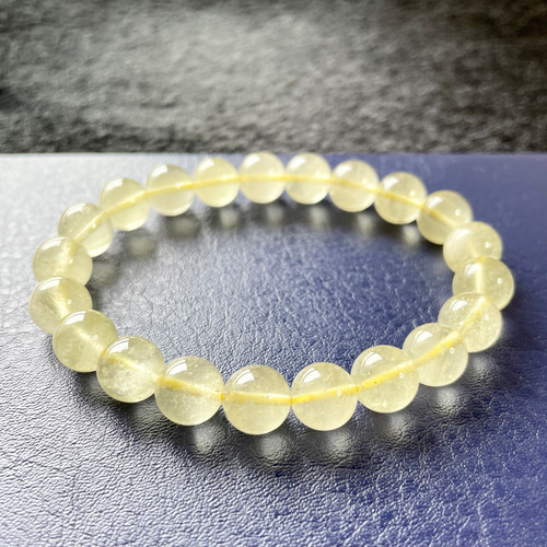 リビアンガラスブレスレット 保証書付き （希少石 リビアングラス丸玉  