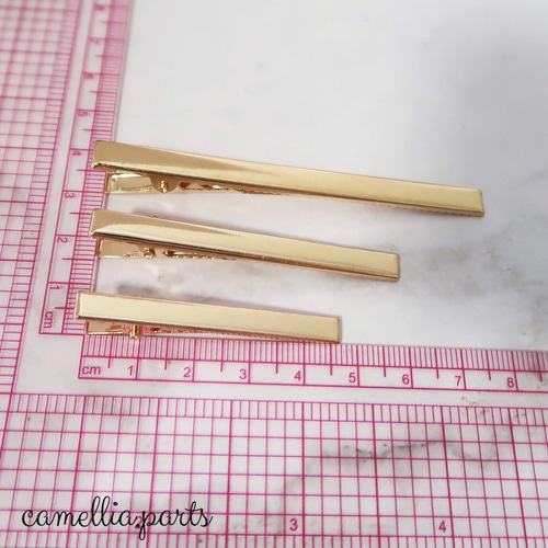 10個 4.7cm【細身タイプ やっとこピン】ゴールド ヘアクリップ 髪留め 