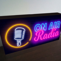 【Lサイズ】ON AIR オンエア ラジオ スタジオ 生配信 生放送 ネオン風 サイン 看板 置物 雑貨 ライトBOX 3枚目の画像