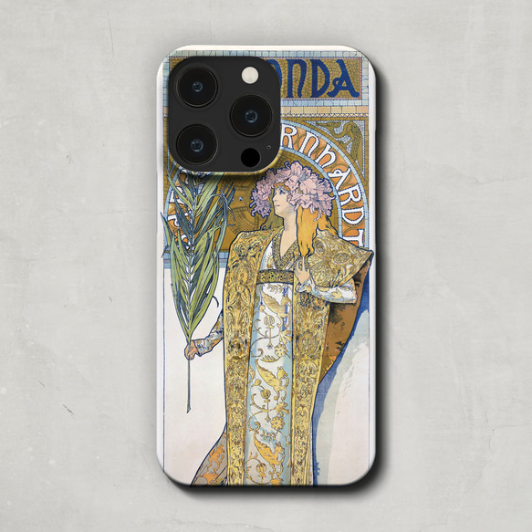 スマホケース / アルフォンス ミュシャ「ジスモンダ」 iPhone 全機種対応 花 女性 リトグラフ レトロ 個性的 2枚目の画像