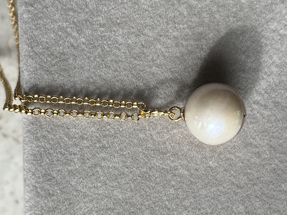 amane 14KGF freshwater pearl chain necklace 4枚目の画像