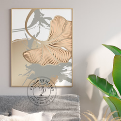 現代植物銀杏/室內海報外國藝術 3 件套 / 4504 第2張的照片