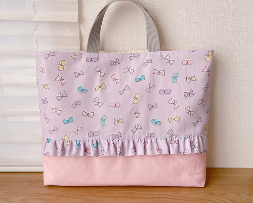 楽天市場】【レッスンバッグ】 ハンドメイド （花柄パープル