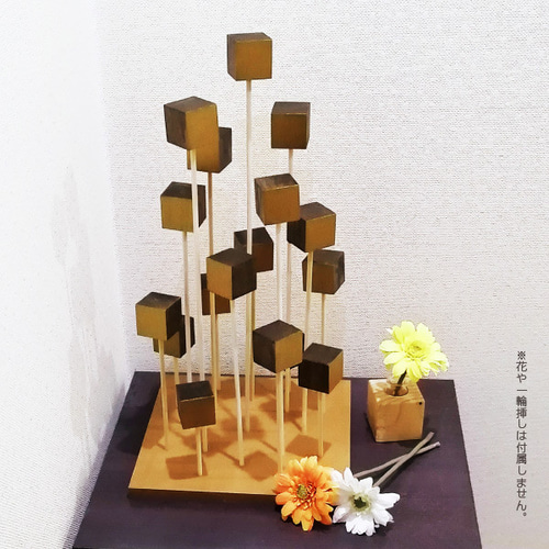 ウッドキューブ タワー オブジェ＜creema限定＞ その他インテリア雑貨