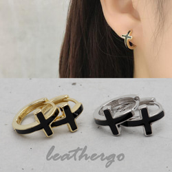 両耳 シルバー925素材 18K GP ゴールド 太め フープピアス C型ピアス