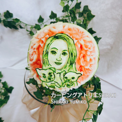 スイカ 薔薇プレゼント カービング作品 母の日 その他オーダーメイド